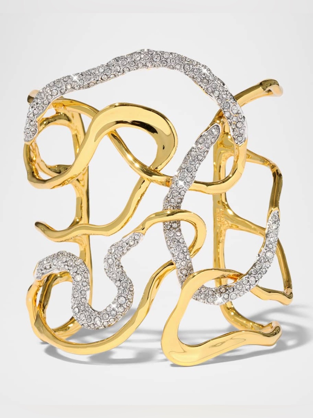 ALEXIS BITTAR Solanales Gold Crystal Intertwined Cuff Bracelet